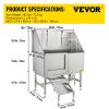 VEVOR Dog Grooming Tub, Professional Stainless Steel Pet Dog Bath Tub, with Steps Faucet & Accessories Dog Washing Station