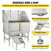 VEVOR Dog Grooming Tub, Professional Stainless Steel Pet Dog Bath Tub, with Steps Faucet & Accessories Dog Washing Station